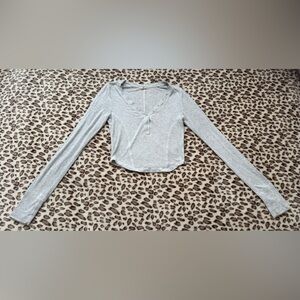 Garage Light Gray Long Sleeve Blouse